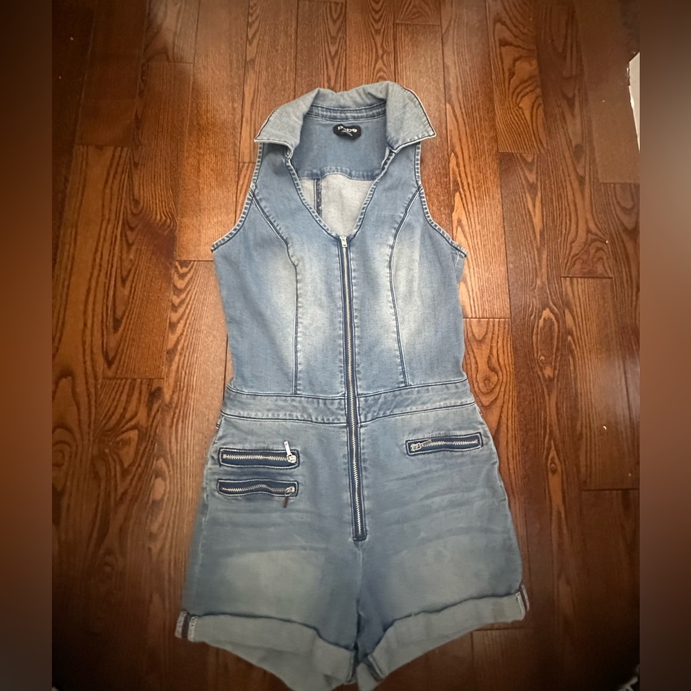 Bebe Blue Denim Romper